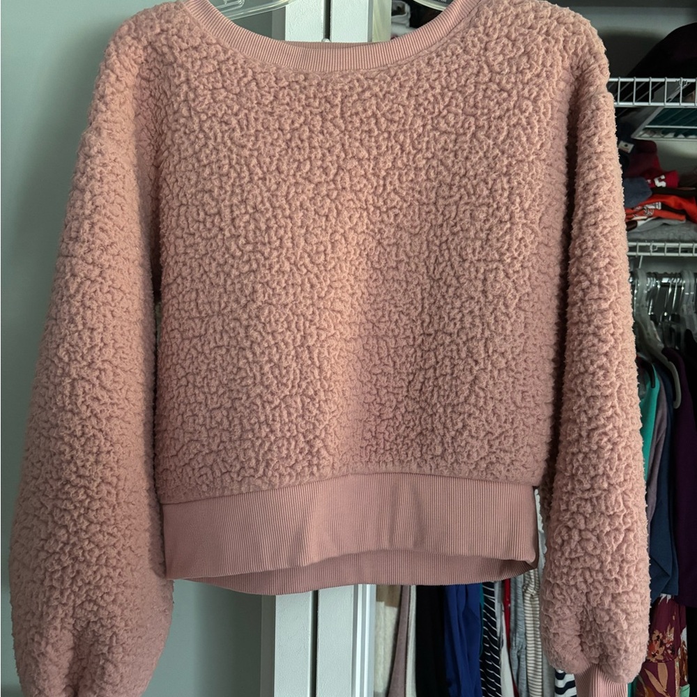 Express Blush Sherpa sweater